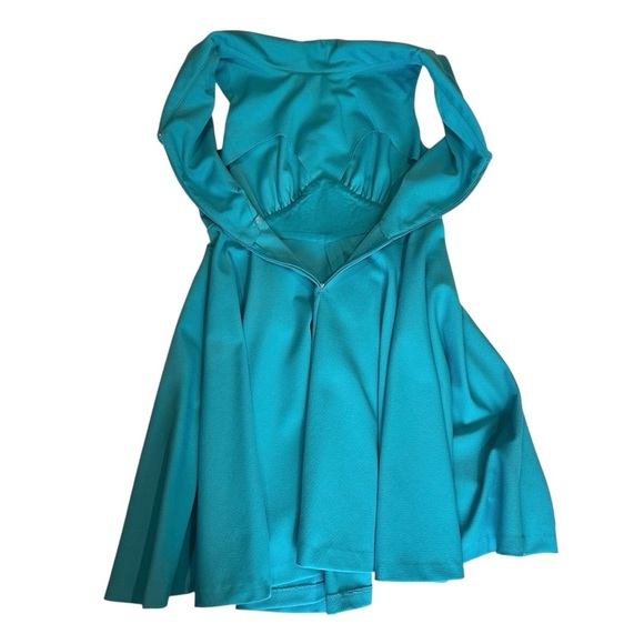 Vintage 1950s 1960s Handmade Blue Rhinestone Sparkle Accented Dress Small/Medium - Picture 8 of 13